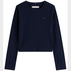 Tommy Hilfiger Bluse - Pointelle - Dark Night Navy