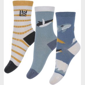 Liewood Strmper - 3-pak - Silas - Arctic Sea/Ocean View