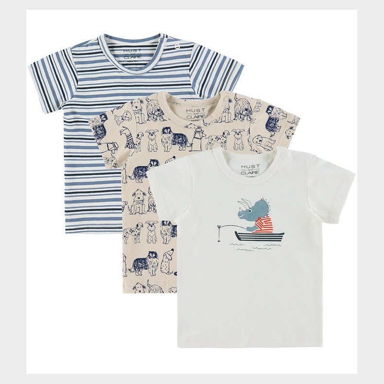 Hust and Claire T-shirt - Albert Dogs - 3-pak - Cement