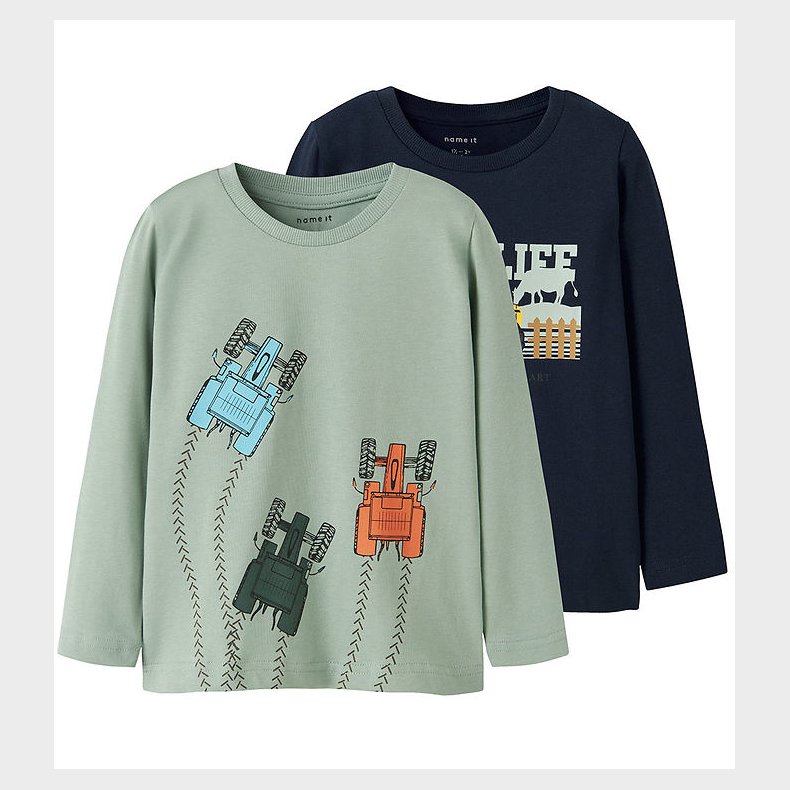 Name It Bluse - NmmLactor - 2-pak - Navy Blazer/Jadeite