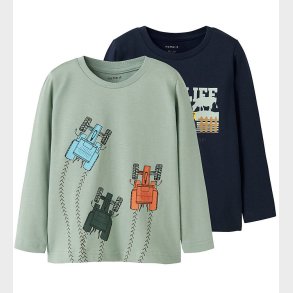 Name It Bluse - NmmLactor - 2-pak - Navy Blazer/Jadeite