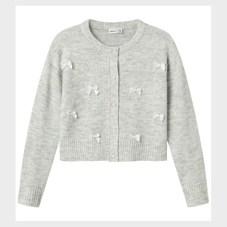 Name It Cardigan - Strik - NkfKarin - Light Grey Melange/Sljfer