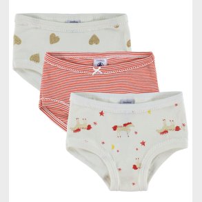 Petit Bateau Trusser - 3-pak - Off White/Rd