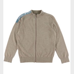 Emporio Armani Cardigan - Viskose/Uld - Beigemeleret m. Bl