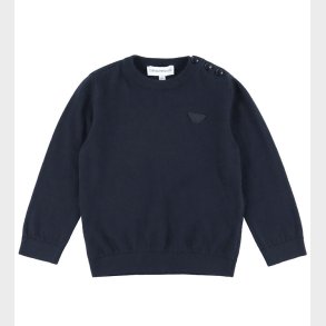 Emporio Armani Bluse - Bomuld/Uld - Navy