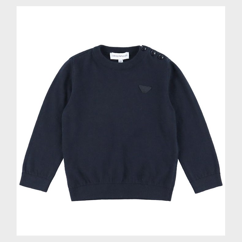 Emporio Armani Bluse - Bomuld/Uld - Navy