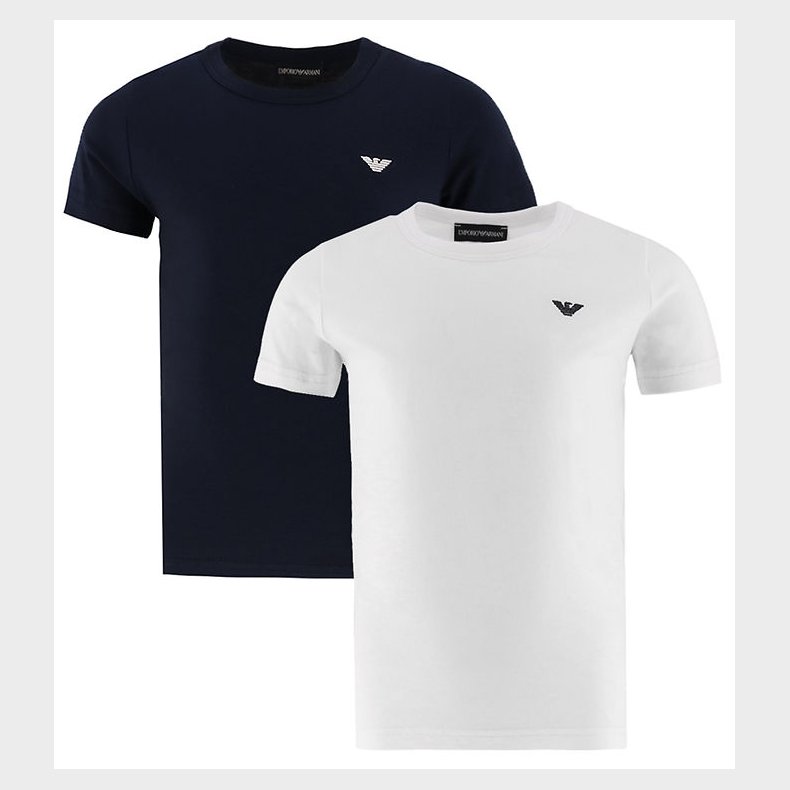 Emporio Armani T-shirt - 2-pak - Navy/Hvid