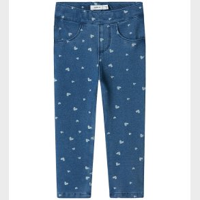 Name It Leggings - Noos - NmfSalli - Medium Blue Denim/Hearts