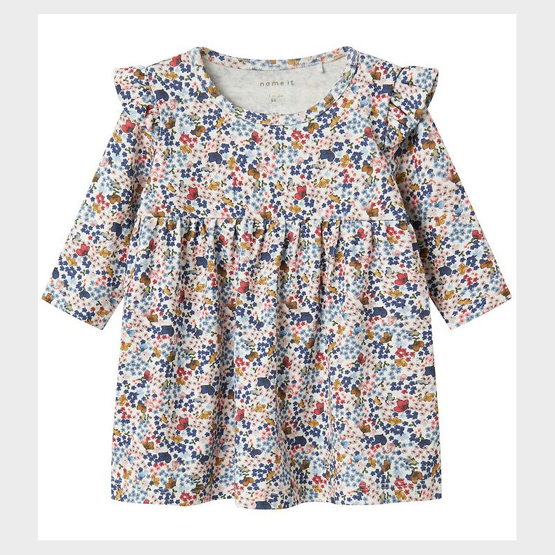 Name It Kjole - NbfKorra - Cloud Dancer m. Blomster