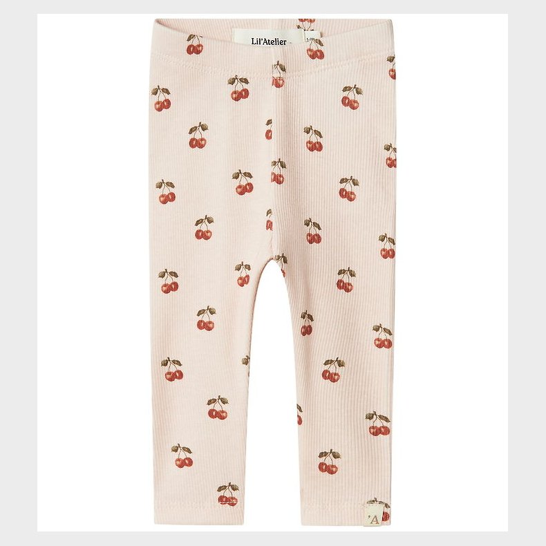 Lil Atelier Legging - NbfLavo - Silver Peony/Cherry