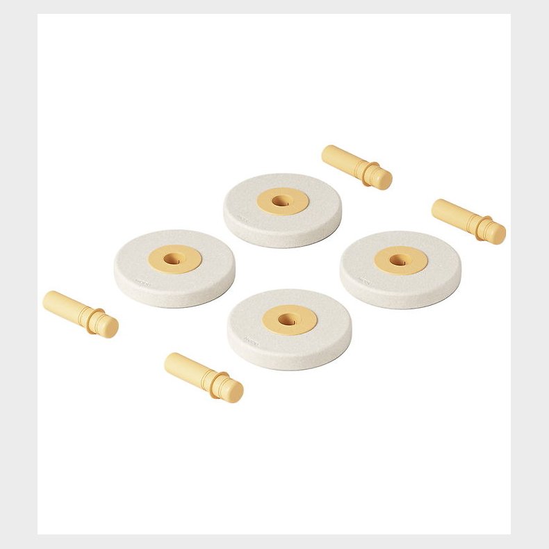 MODU 4x Foam Wheels - 4-pak - Sand Grey/Honey Yellow