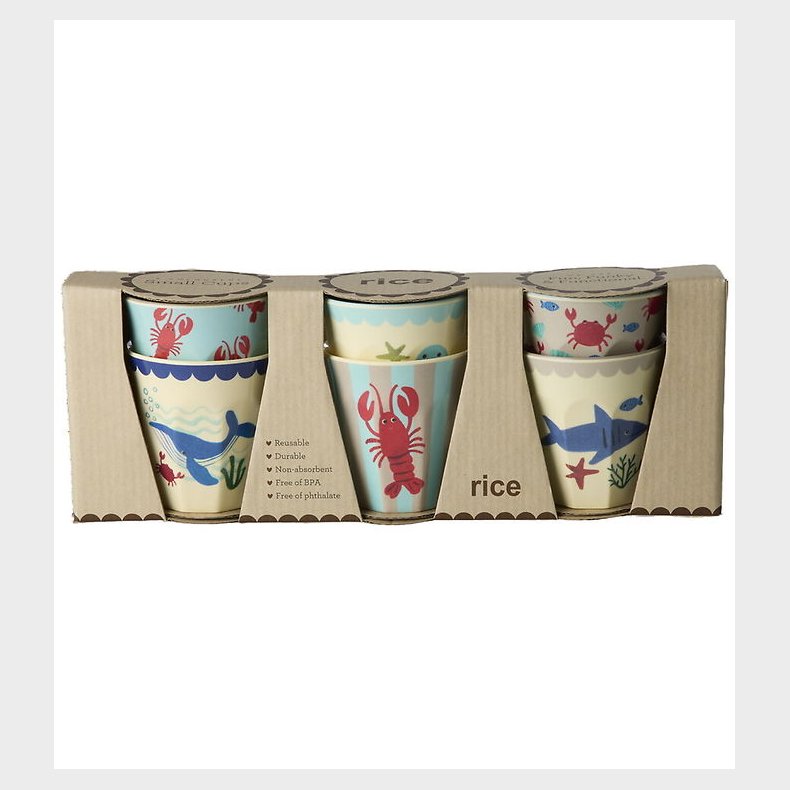 Rice Kopper - Melamin - 6 stk. - 160 ml - Blue Ocean