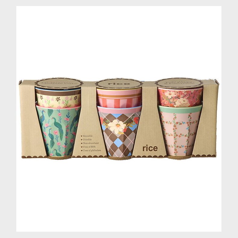 Rice Kopper - Melamin - 6 stk. - 250 ml - All You Need Is Love