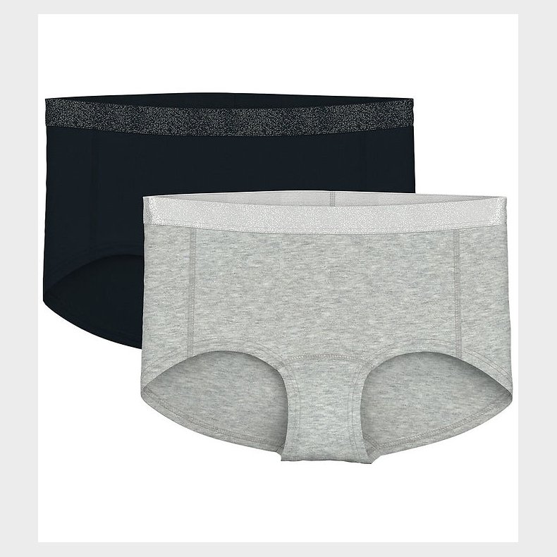 Name It Hipsters - 2-pak - NkfHipster - Noos - Black/w/ Grey Mel