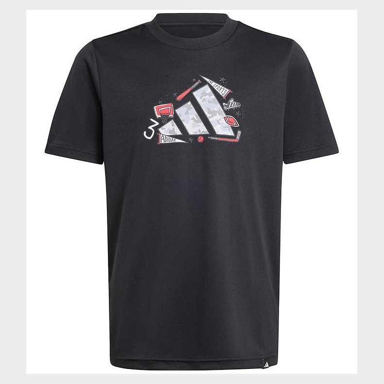 adidas Performance T-shirt - J Camo Train - Black