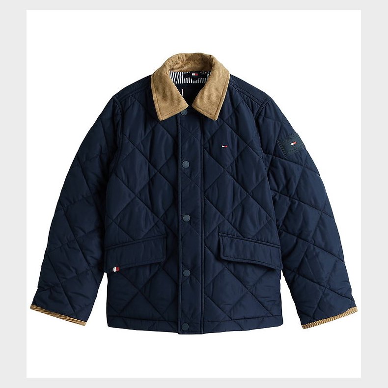 Tommy Hilfiger Jakke - Quilted - Contrast Collar - Dark Night Na