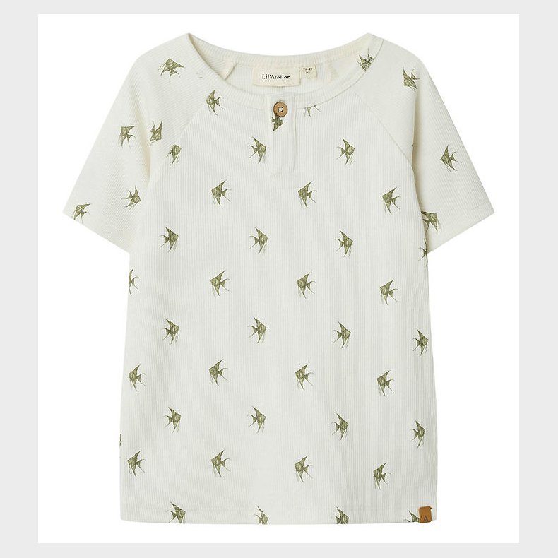 Lil' Atelier T-shirt - Rib - NmmLavo - Coconut Milk/Fish