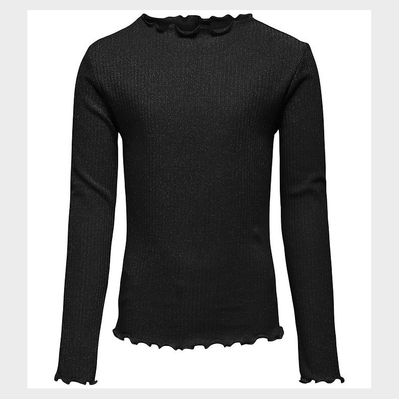 Kids Only Bluse - Rib - Kogidol - Black/Silver Glitter