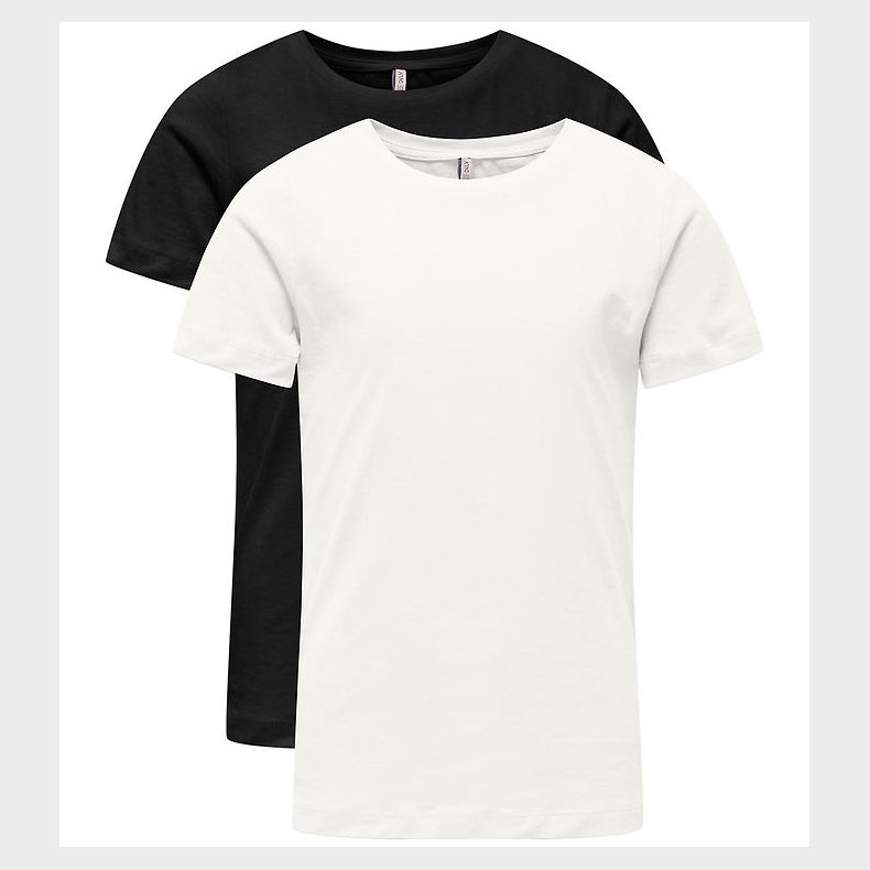 Kids Only T-shirt - 2-Pak - Kognew - Cloud Dancer/Black