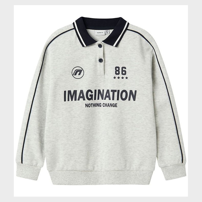 Name It Polobluse - NkmKris - Light Grey Melange