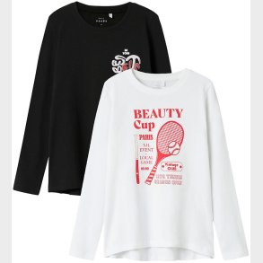 Name It Bluse - 2-Pak - NkfViolet - Loose - Black/Bright White/B