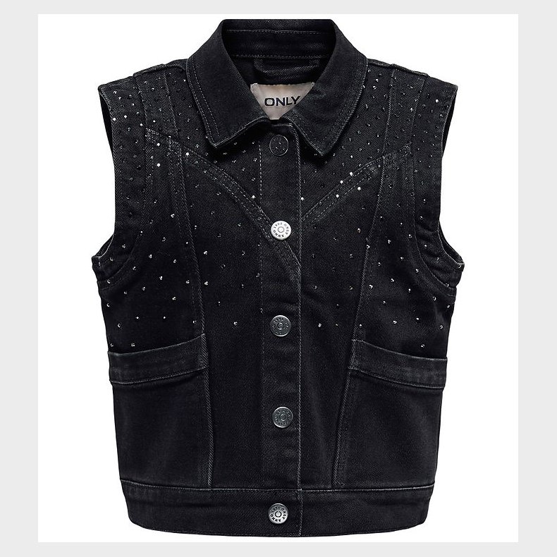 Kids Only Denimvest - KogKennedy - Washed Black/Rhinestone
