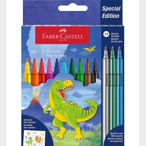 Faber-Castell Tuscher - 10+3 stk. - Dinosaur - Metallic