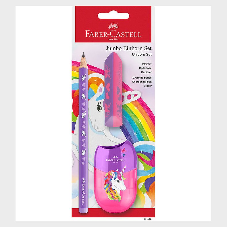 Faber-Castell Blyantst - Unicorn Jumbo 1 - 3 Dele - Lilla