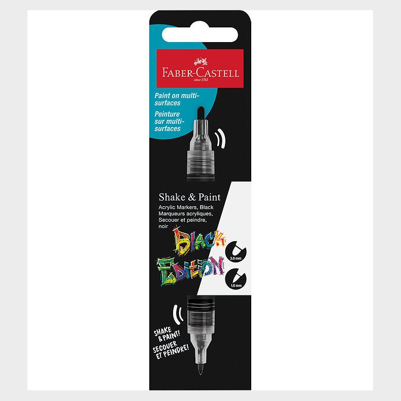 Faber-Castell Tusch - Shake&Paint Acrylic - Sort
