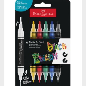 Faber-Castell Tuscher - Shake&Paint Acrylic - 6 Stk. - Multi