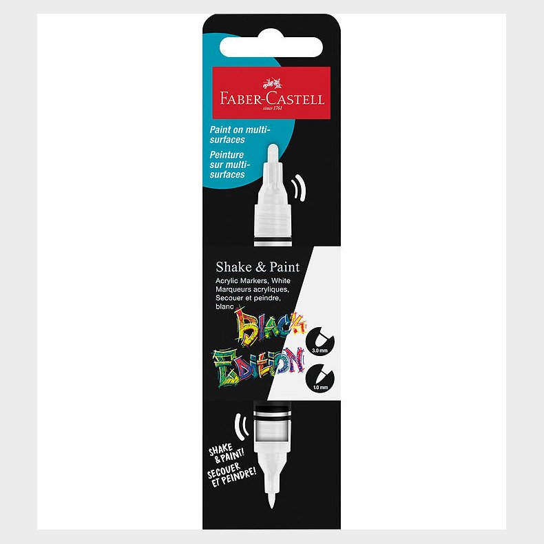 Faber-Castell Tusch - Shake&Paint Acrylic - Hvid