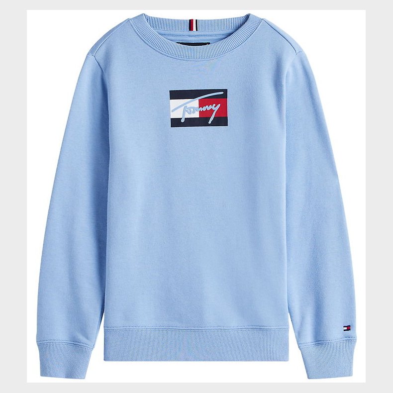 Tommy Hilfiger Sweatshirt - Script Flag - Cloudy Blue