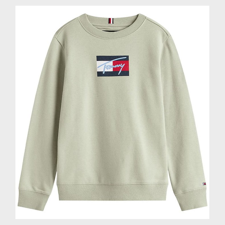 Tommy Hilfiger Sweatshirt - Script Flag - Misty Sage Green