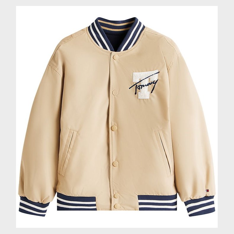 Tommy Hilfiger Jakke - Reversible Bomber - Gentle Gold/Navy