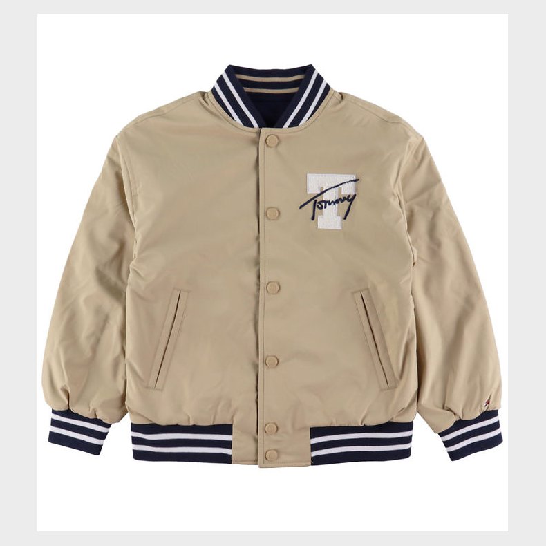 Tommy Hilfiger Bomberjakke - Vendbar - Gentle Gold/Navy