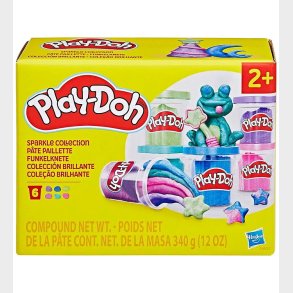 Play-Doh Modellervoks - 6-pak - Sparkle Collection - 340g