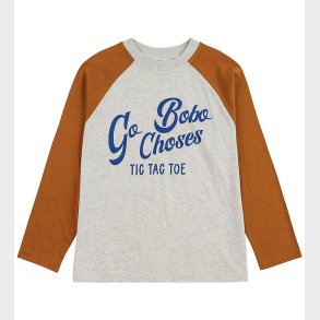 Bobo Choses Bluse - Go Bobo - Light Heather Grey/Brown