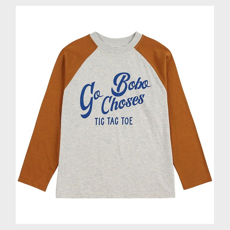 Bobo Choses Bluse - Go Bobo - Light Heather Grey/Brown