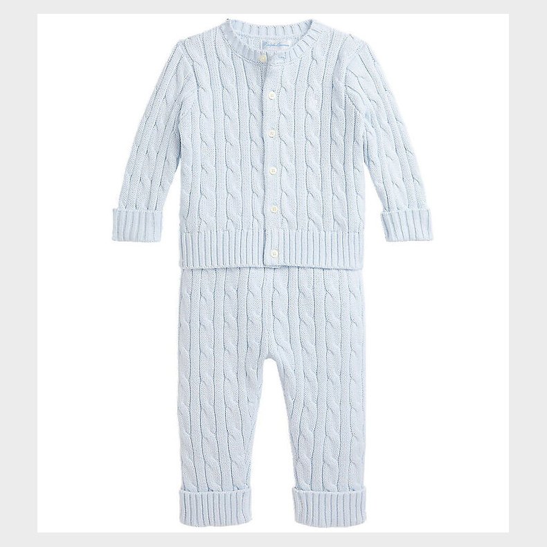 Polo Ralph Lauren Cardigan/Bukser - Strik - Pearl Blue