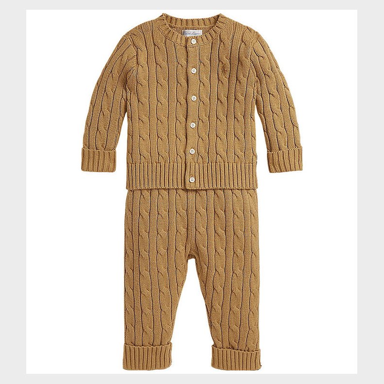 Polo Ralph Lauren Cardigan/Bukser - Strik - Classic Camel