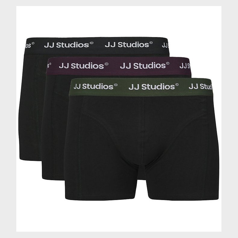 Jack & Jones Boxershorts - 3-pak - JacSoho - Black / Plum Perfec