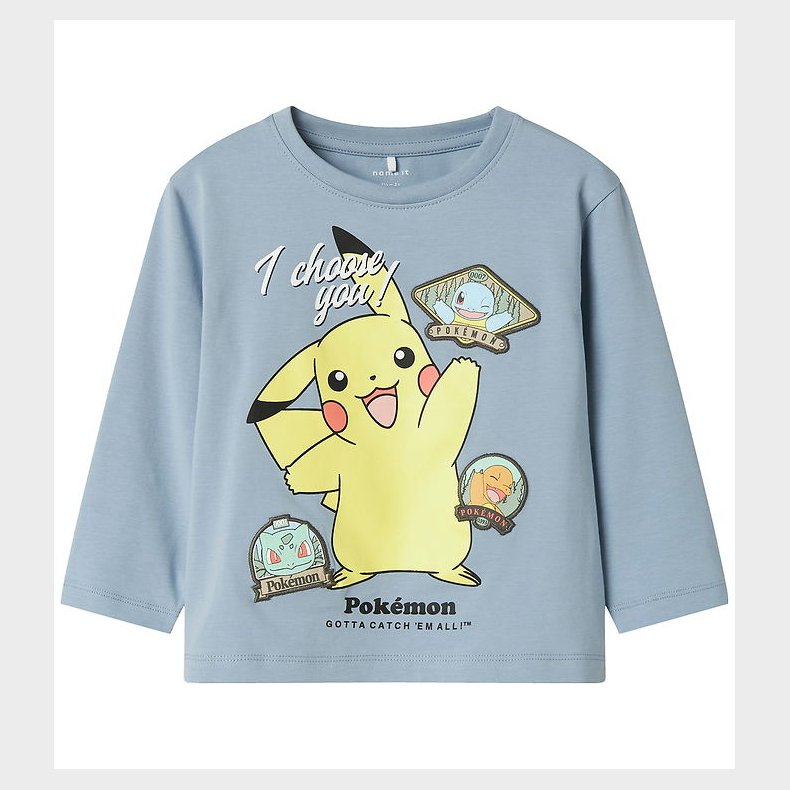 Name It Bluse - NmmJumbo - Pokemon - Dusty Blue