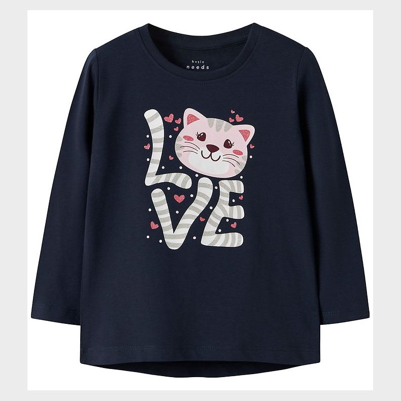 Name It Bluse - NmfVix - Navy Blazer/Love Cat