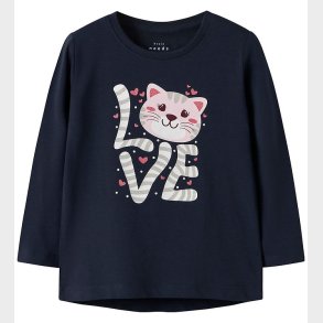 Name It Bluse - NmfVix - Navy Blazer/Love Cat