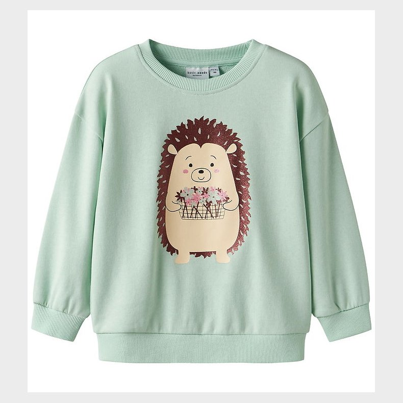 Name It Sweatshirt - NmfValona - Gossamer Green/Hedgehog