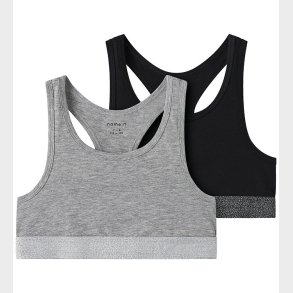 Name It Top - Noos - NkfShort - 2-pak - Black w/Grey Melange