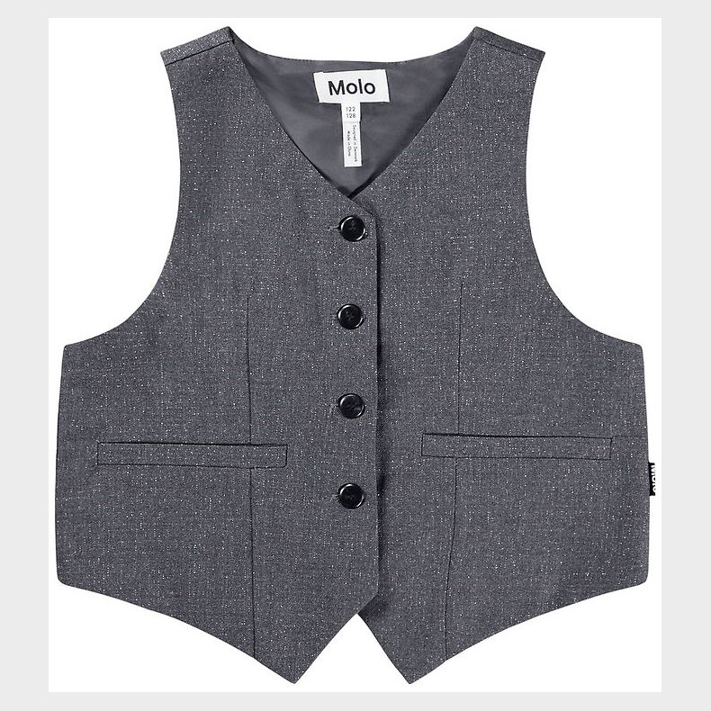 Molo Vest - Hollie - Grey Silver Check