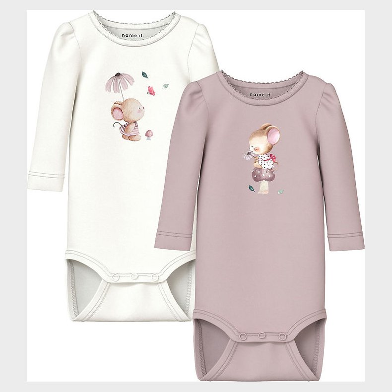 Name It Body l/ - NbfLotus - 2-pak - Cloud Dancer / Burnished