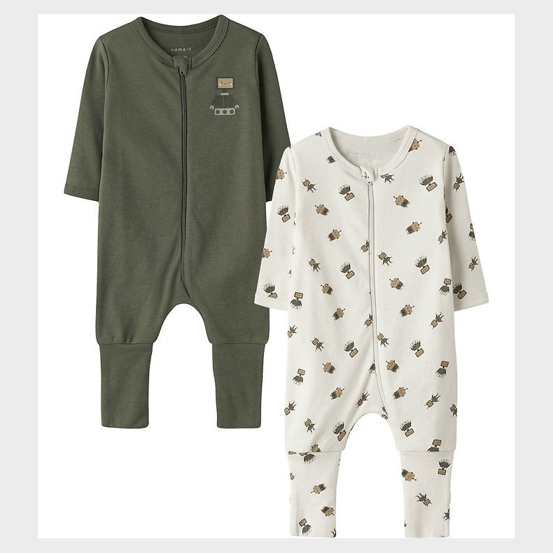 Name It Natdragt - Noos - NbmNightsuit - 2-pak - Jet Stream/w/ T