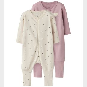 Name It Natdragt - 2-pak - Noos - NbfNightsuit - Summer Sand/W/D